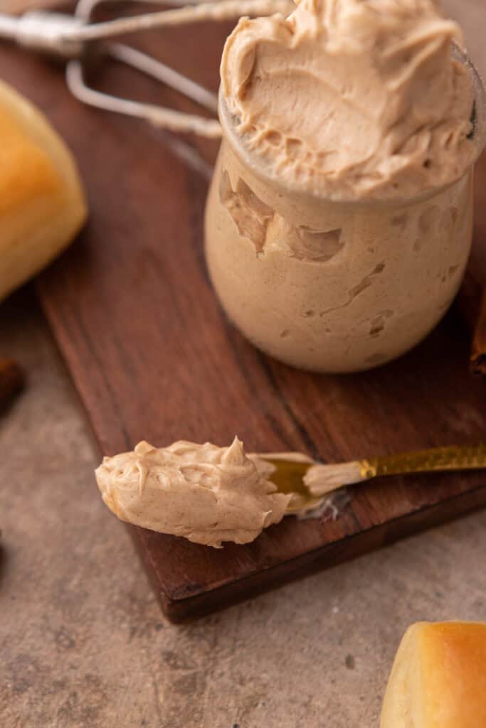 texas roadhouse cinnamon butter on a spoon