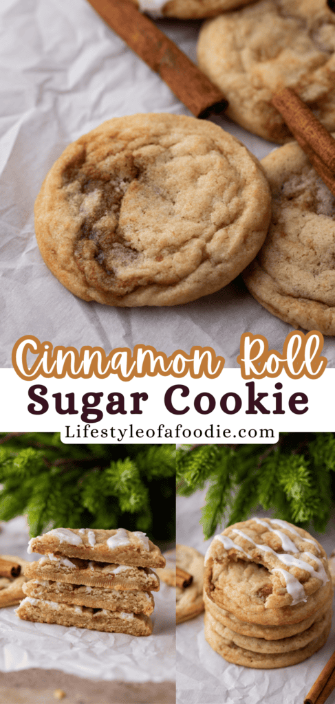 cinnamon roll sugar cookies recipe pinterest pin