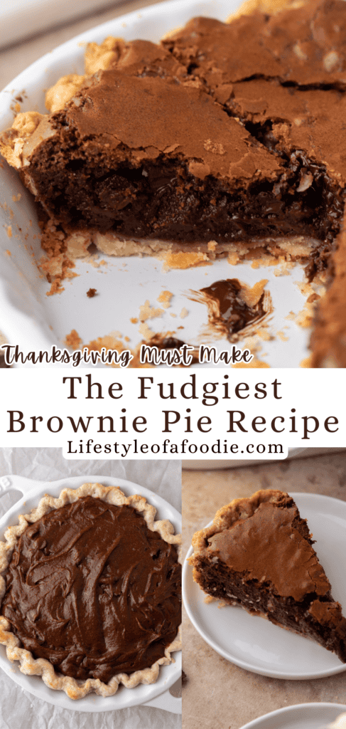 brownie pie recipe pinterest pin