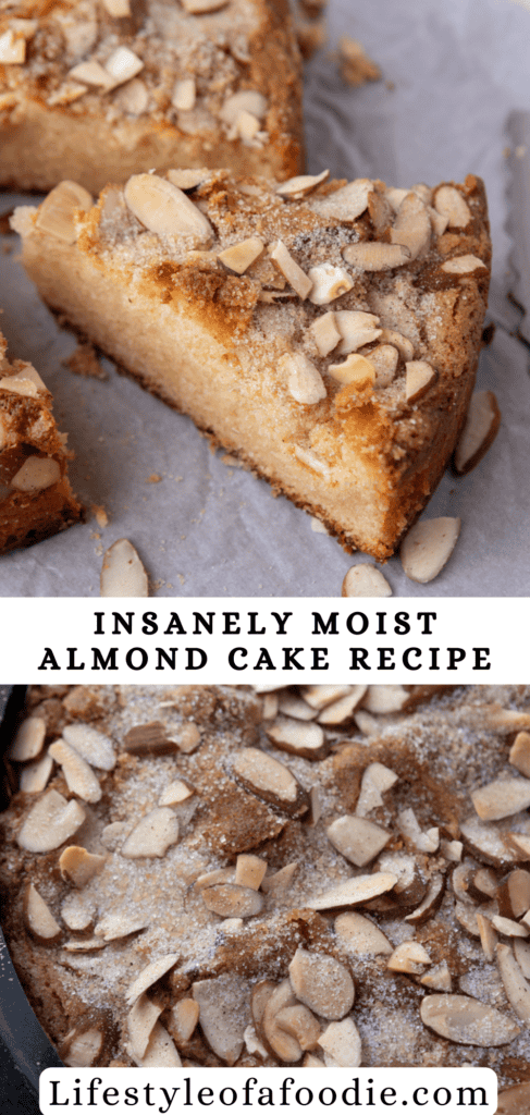 almond cake recipe pinterest pin