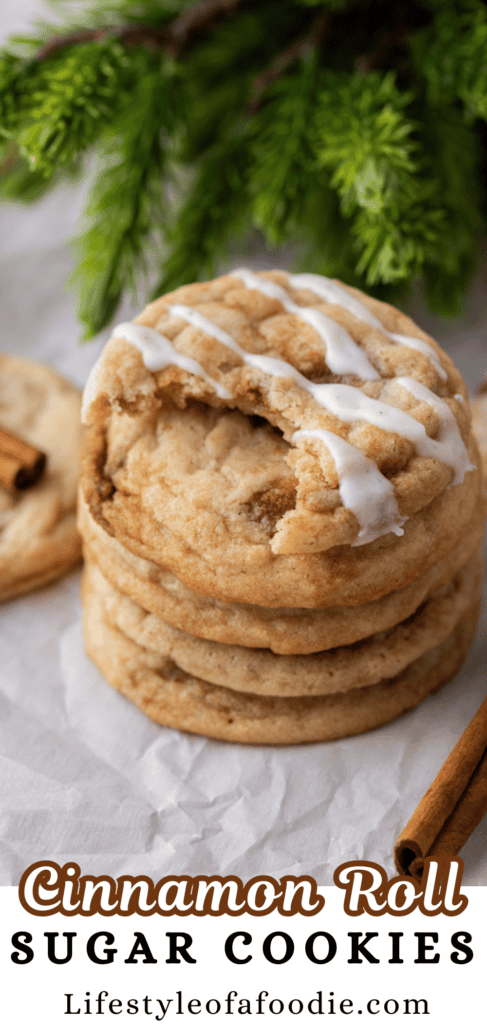 cinnamon roll sugar cookies recipe pinterest pin