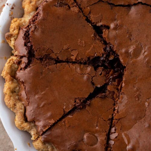 overhead shot of the brownie pie recipe