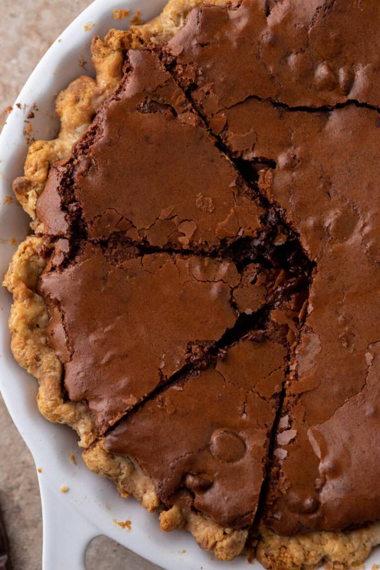 overhead shot of the brownie pie recipe