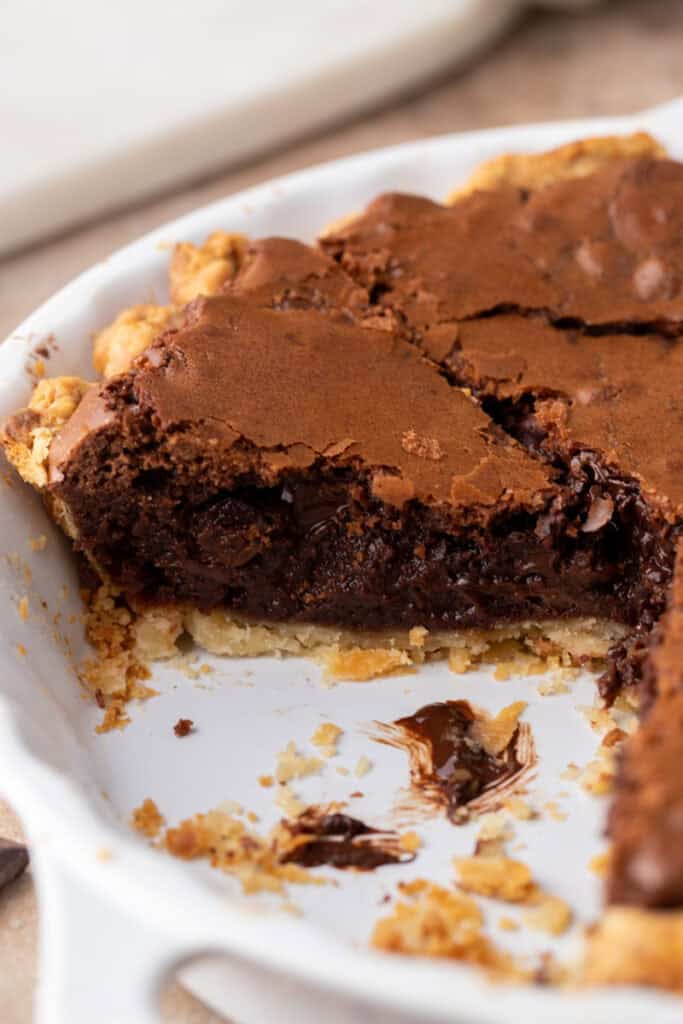 overhead shot of the brownie pie recipe