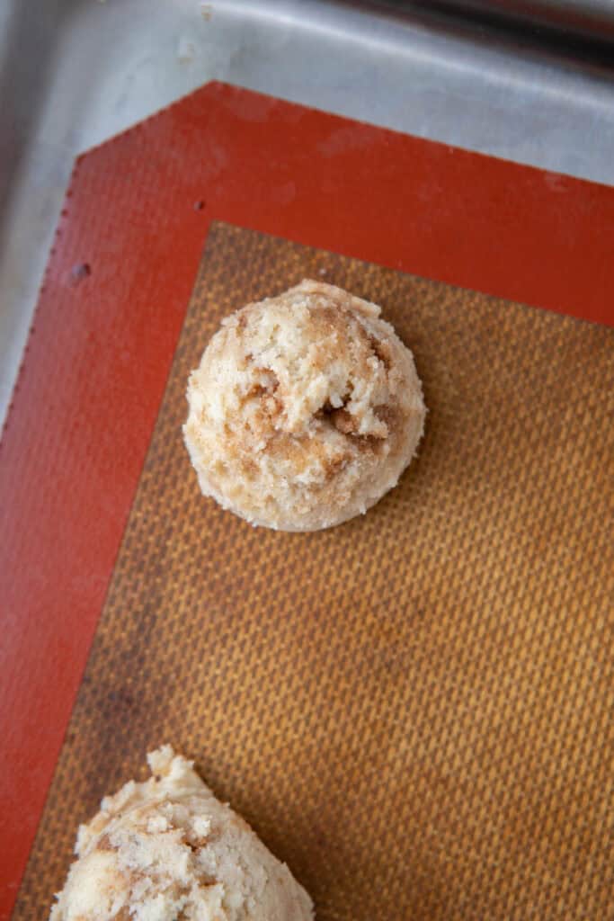 ball of dough on a baking sheet