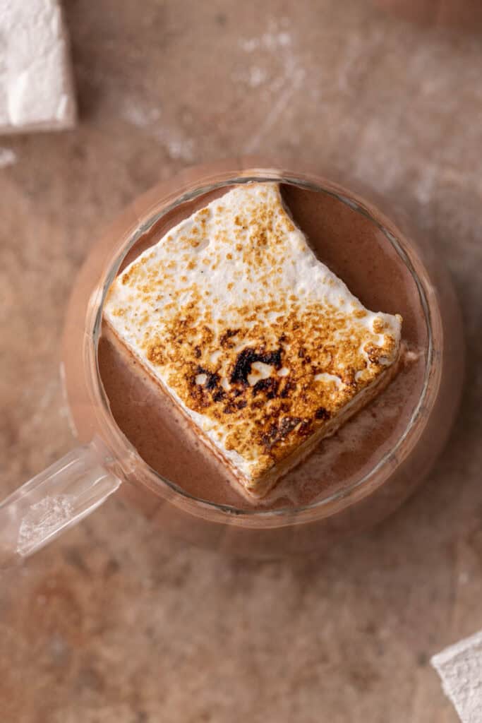 hot cocoa in a crock pot recipe overhead view