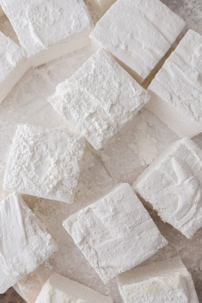 Sliced homemade marshmallows