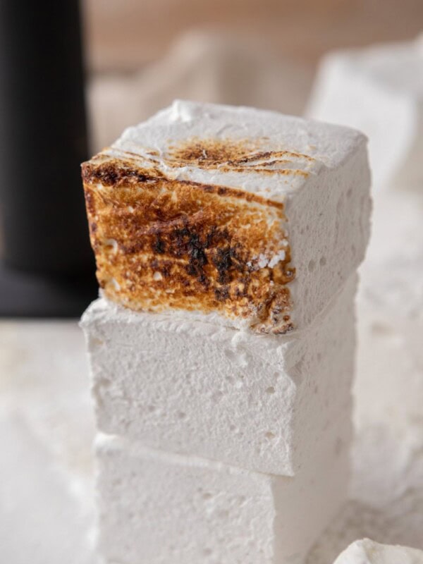 homemade marshmallows stacked on top of each other