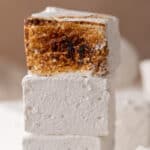 homemade marshmallows stacked on top of each other