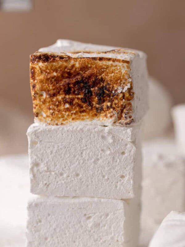 homemade marshmallows stacked on top of each other