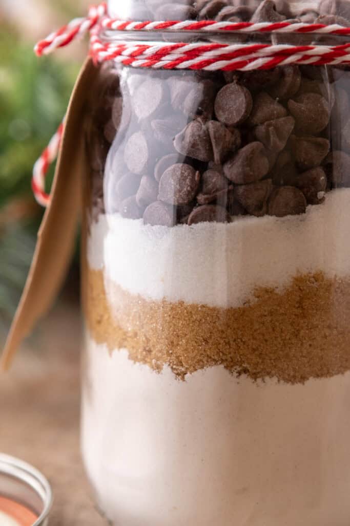 Chocolate Chip Cookie Mix in a Jar side shot