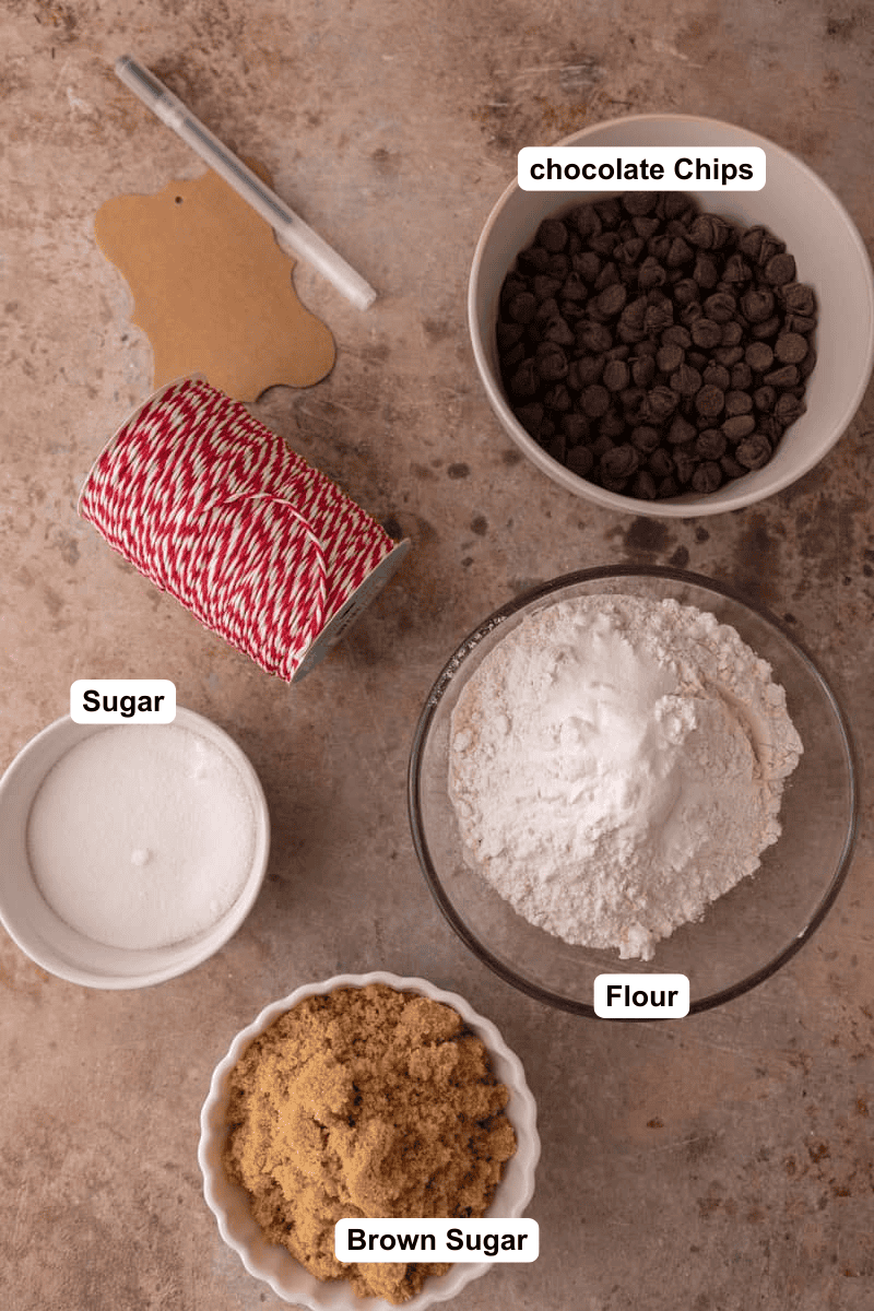 cookie mix in a jar Ingredients.