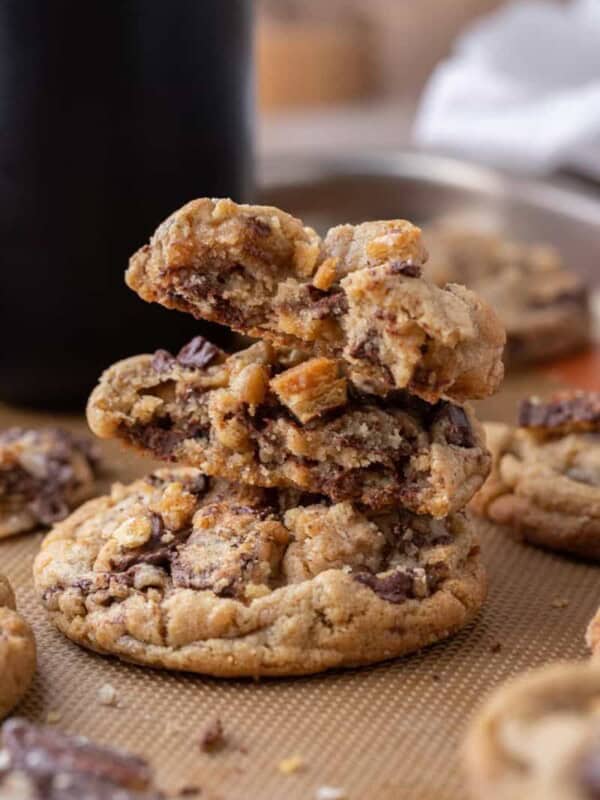 a stack of christmas crack cookies recipe on top of each other