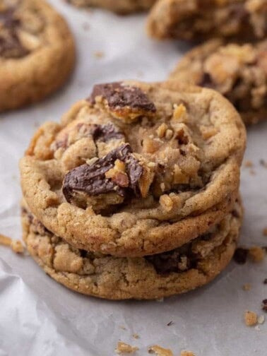 a stack of christmas crack cookies recipe on top of each other