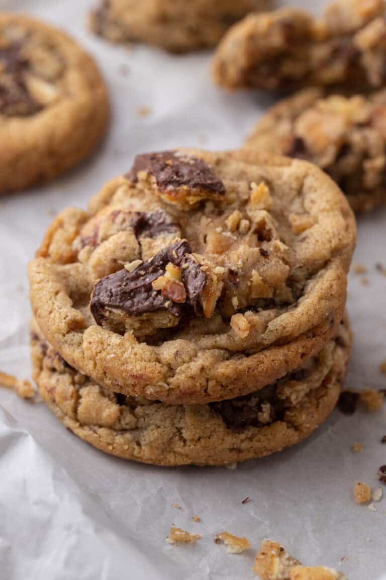 a stack of christmas crack cookies recipe on top of each other