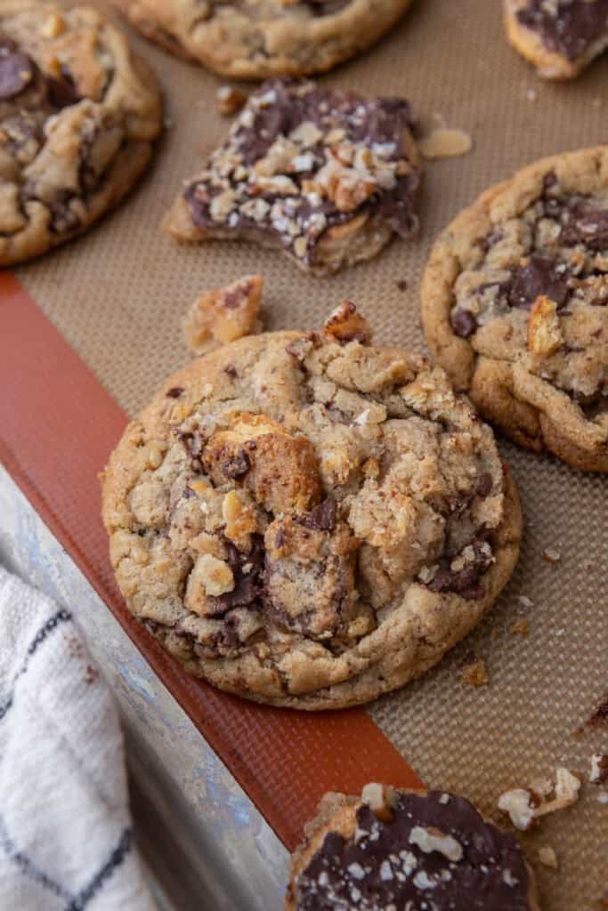 baked dough on a baking sheet