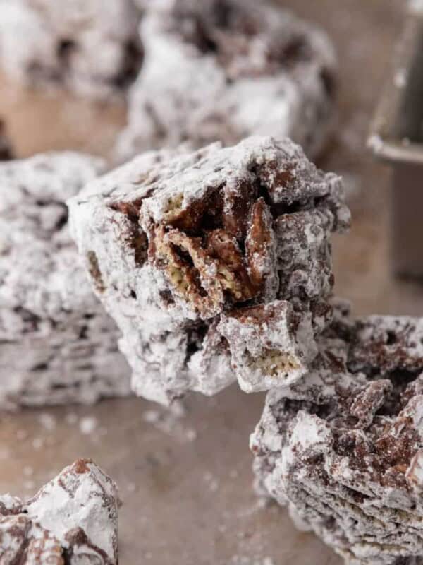 muddy buddy bars recipe stacked on top of each other