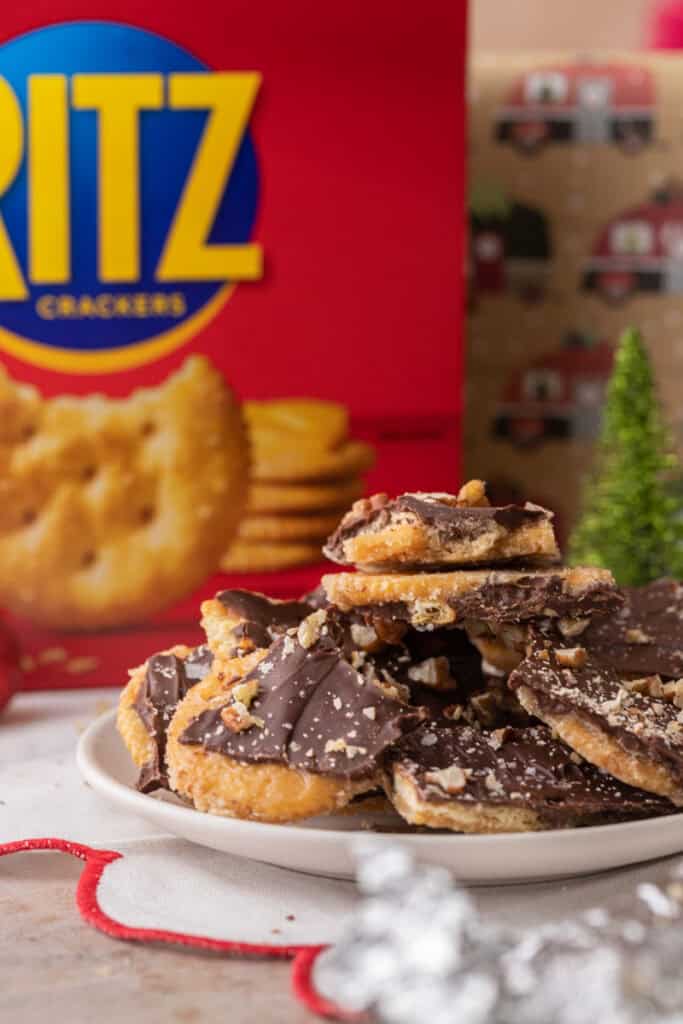 Ritz Cracker Toffee Christmas Crack side shot