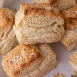 Sourdough Discard Biscuits recipe stacked on top of each other