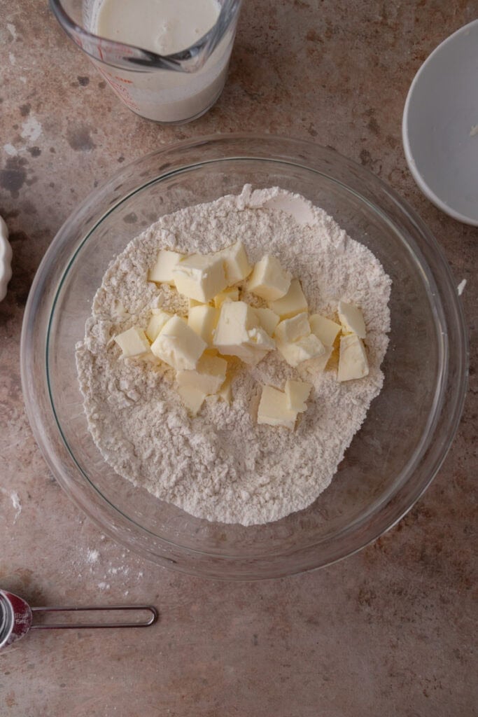 unmixed ingredients in a bowl