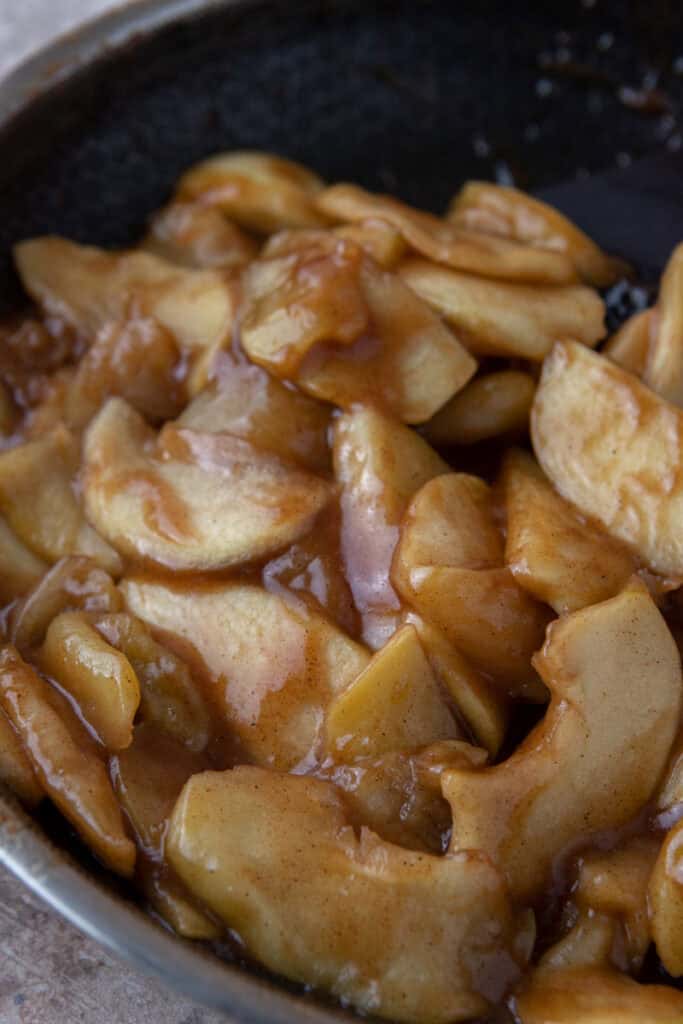 a close up of apples from the how to make apple filling recipe