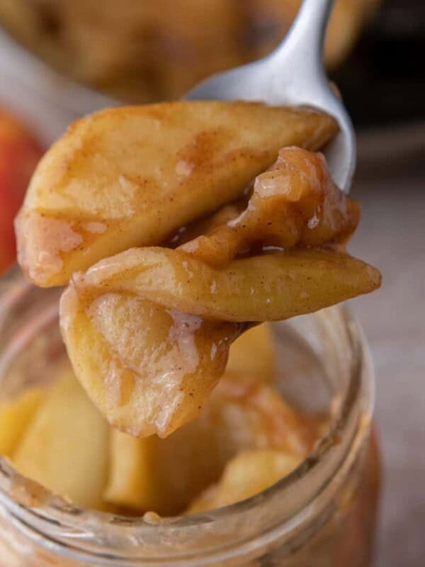 a spoonful of apples from the how to make apple filling recipe