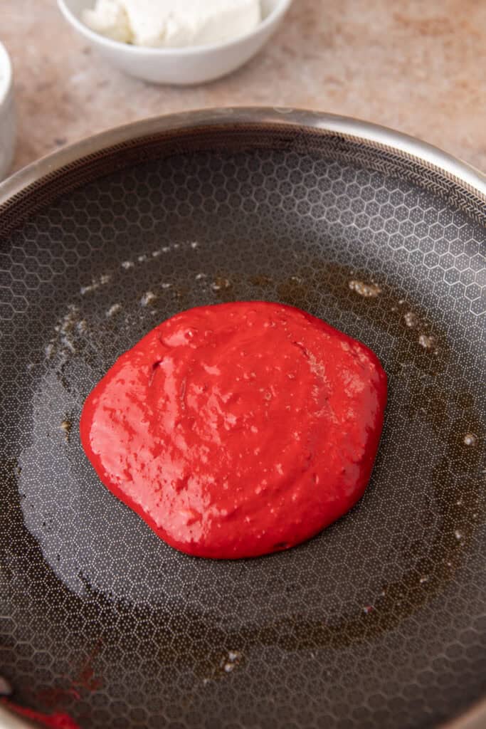 raw batter on a pan