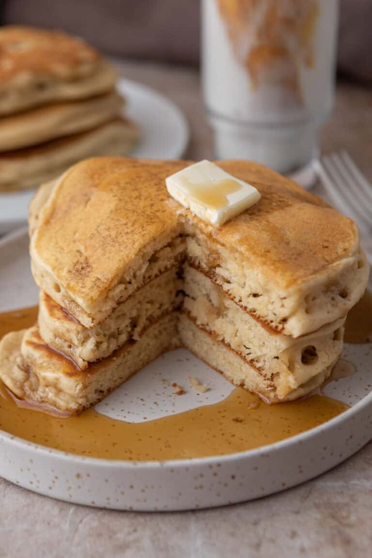 Sourdough discard Pancakes recipe beauty shot