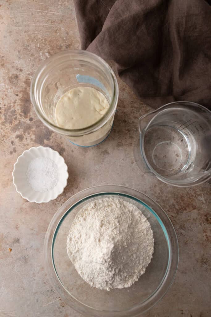 Small Batch Sourdough Bread Recipe ingredients