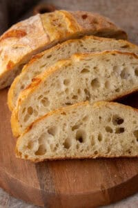 Small Batch Sourdough Bread Recipe cut into slices