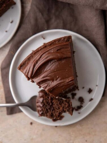 Sourdough Discard Chocolate Cake recipe overhead shot