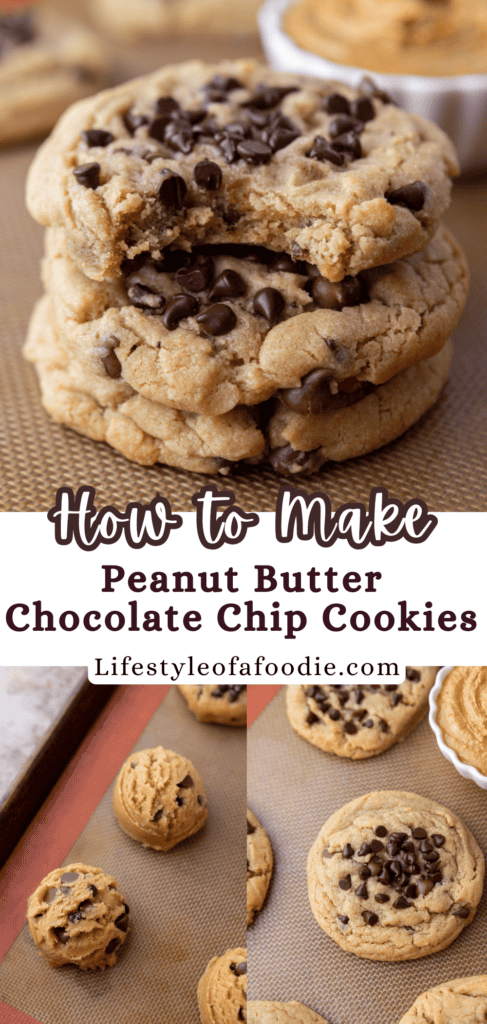 Peanut Butter Chocolate Chip Cookies pinterest pin