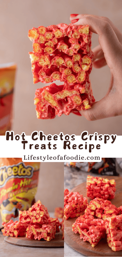 Hot Cheetos Marshmallow Crispy Treats recipe pinterest pin