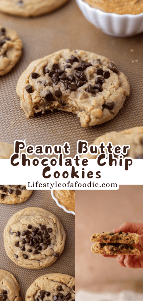 Peanut Butter Chocolate Chip Cookies pinterest pin