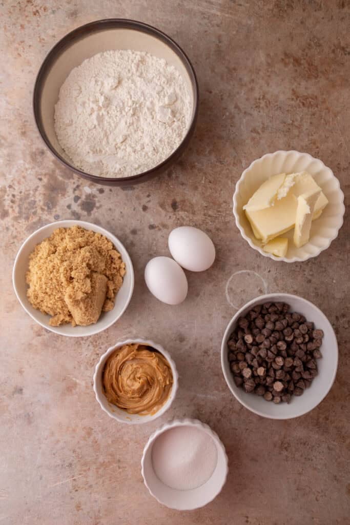 Peanut Butter Chocolate Chip Cookies recipe ingredients