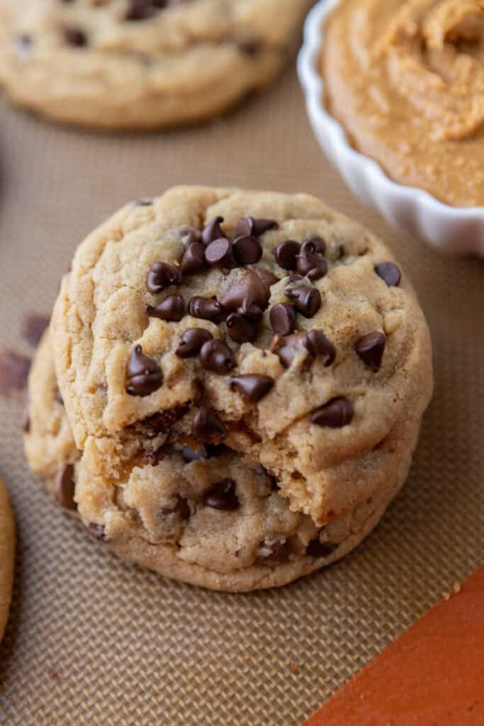 overhead Peanut Butter Chocolate Chip Cookie