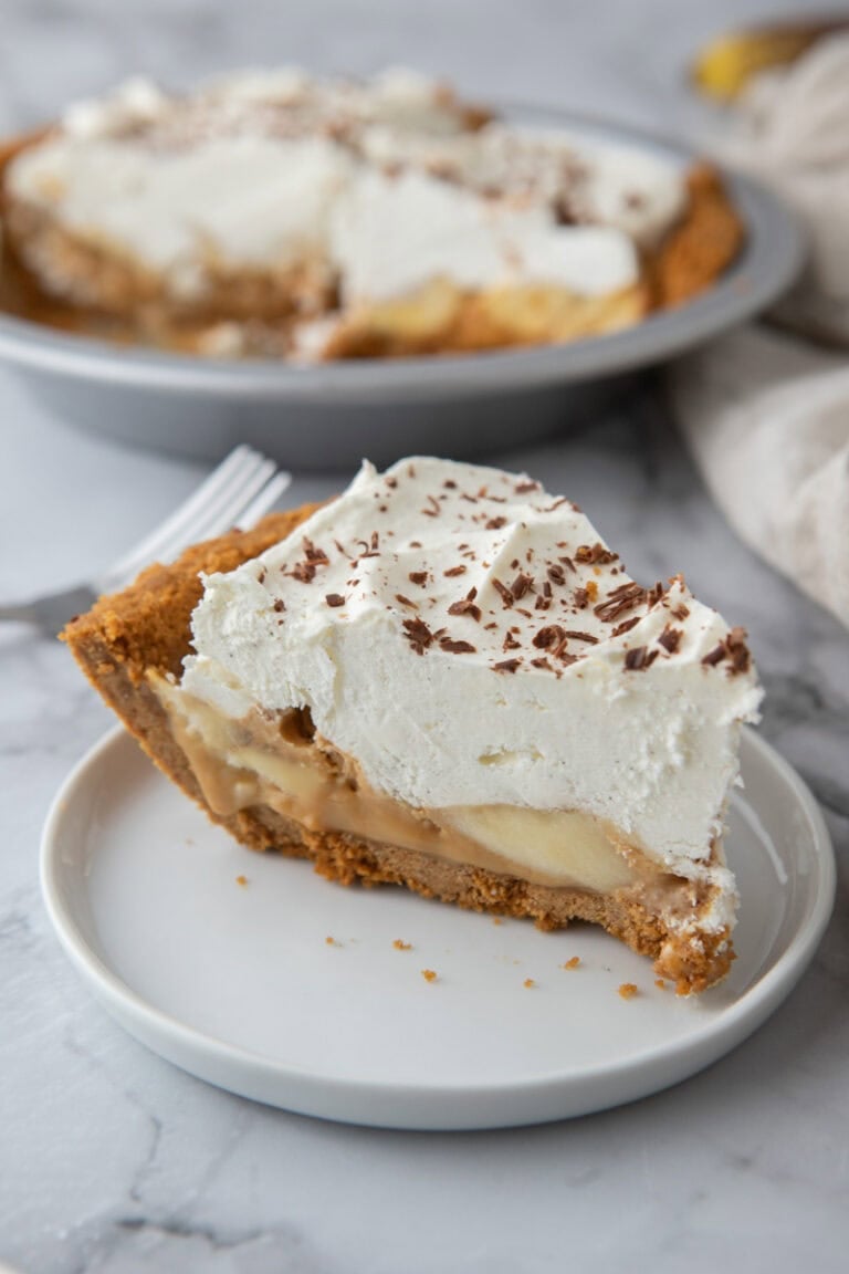 a slice of the Banoffee Pie recipe on a plate