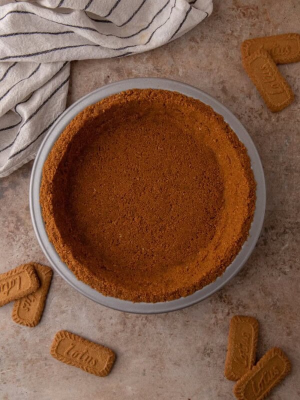 Biscoff pie Crust Recipe overhead shot
