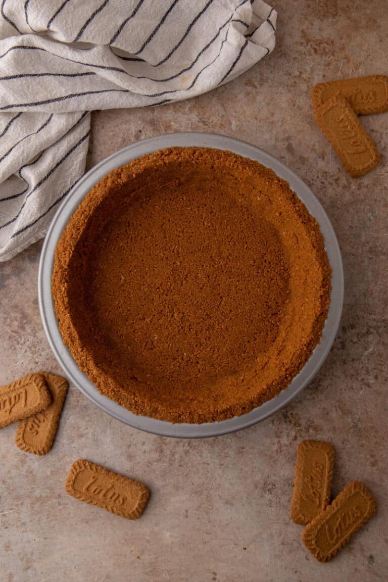 Biscoff pie Crust Recipe overhead shot