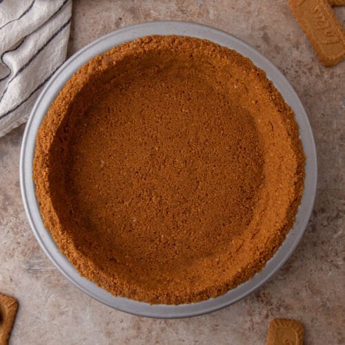 Biscoff pie Crust Recipe overhead shot