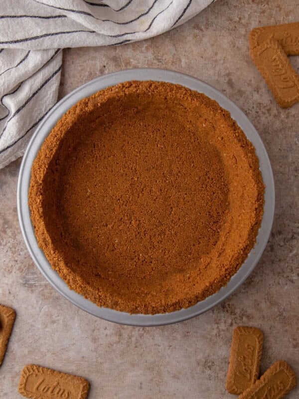 Biscoff pie Crust Recipe overhead shot