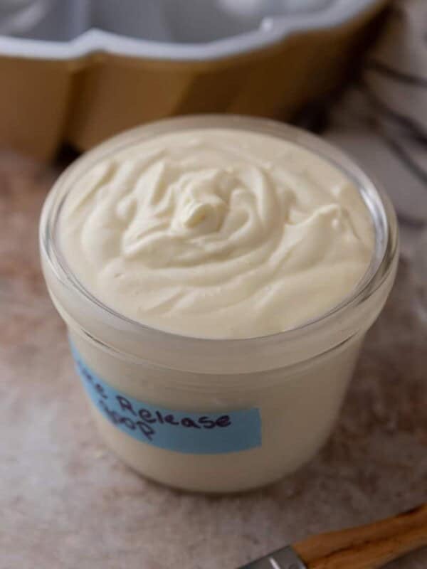 Cake Release recipe in a jar