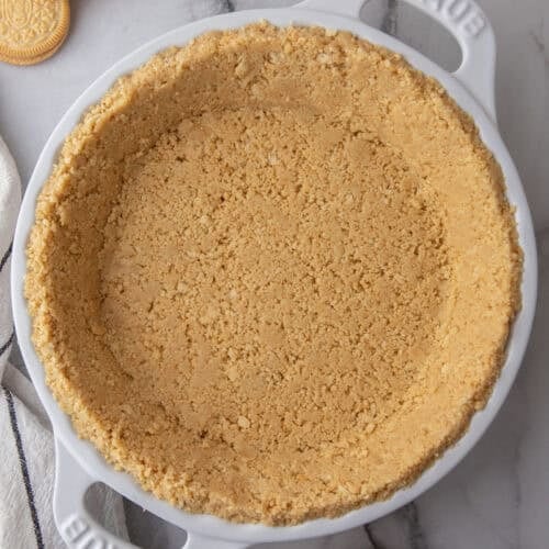 Golden Oreo Pie Crust Recipe overhead shot