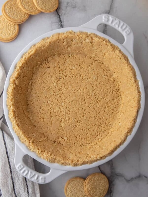Golden Oreo Pie Crust Recipe overhead shot