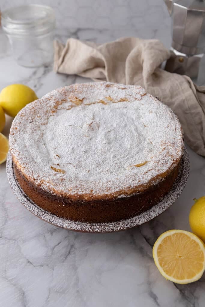 gooey butter lemon cake recipe overhead view