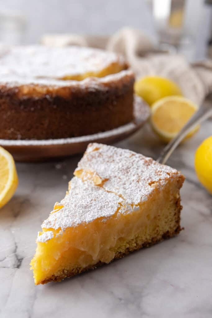 gooey butter lemon cake recipe slice