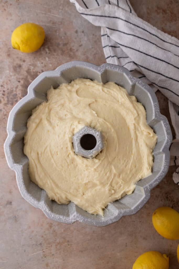 batter in a bundt pan