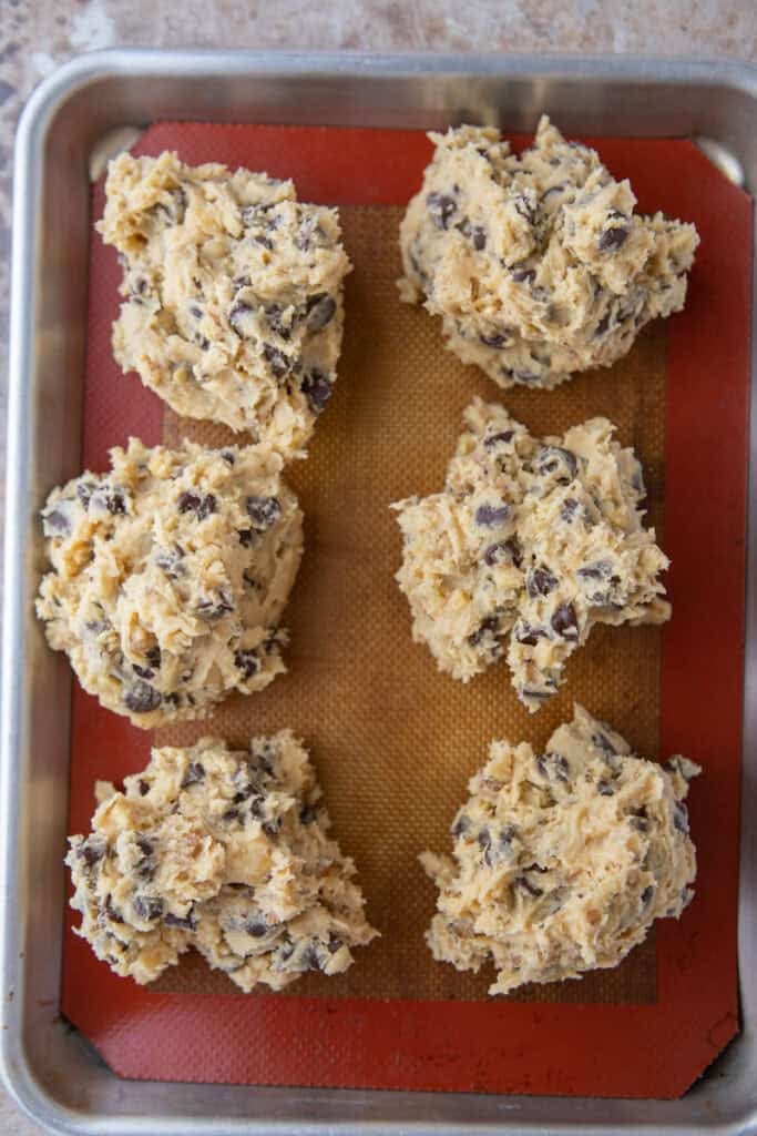 dough balls on a baking sheet