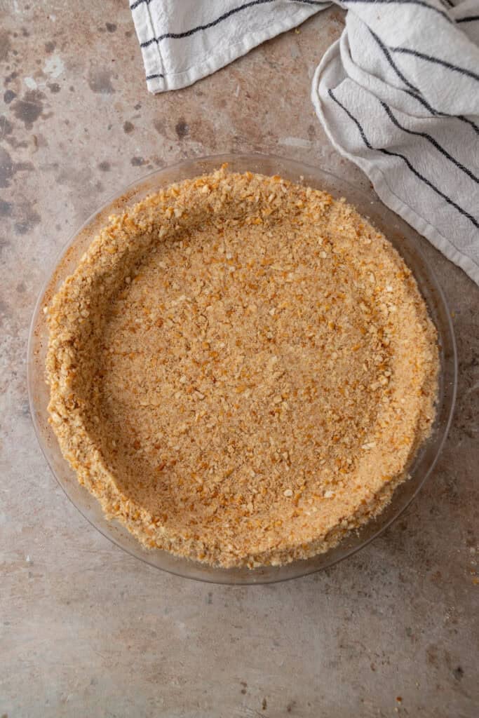 Pretzel Pie Crust Recipe overhead shot