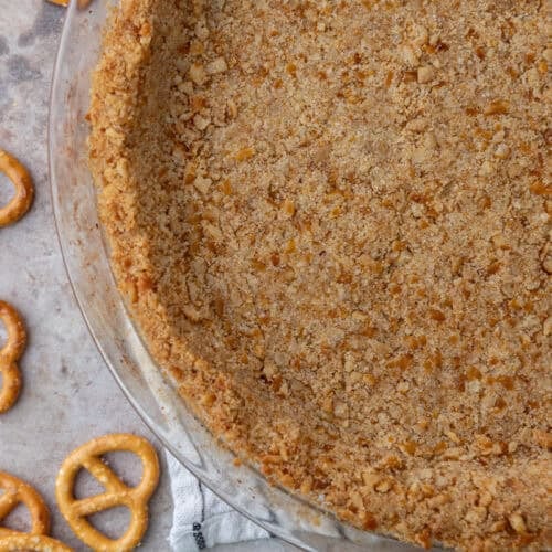 Pretzel Pie Crust Recipe overhead shot